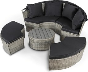 Zestaw modułowych mebli ogrodowych technorattan Island - łóżko ogrodowe