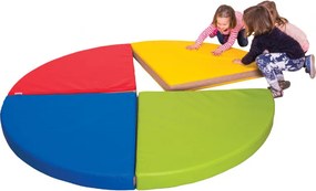 Geometryczny materac piankowy ćwiartka Quartelo, kolor czerwony