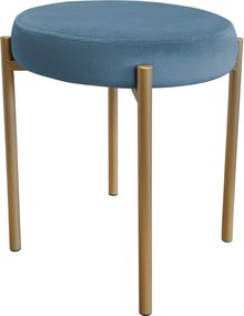 Taboret DIOR stelaż metalowy tkanina Welur : Kolor Stelaża - Złoty, Kolor tkaniny - VELVET - MG33, Typ tkaniny - Velvet