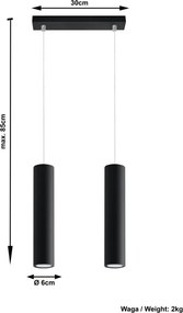 Czarna metalowa lampa wisząca Castro – Sollux