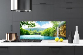 Szkło do Kuchni na Ścianę Wodospad Nad Ukrytym Jeziorem