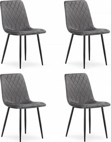 Krzesło Valora TURIN Ciemnoszary aksamitny ergonomiczny design x4