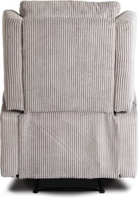 Fotel Masujący SEBASTIAN Rozkładany Wypoczynkowy z Podnóżkiem Szary Sztruksowy Nowoczesny