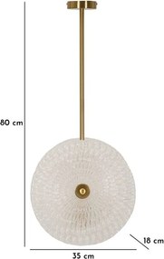 Lampa wisząca w kolorze złota ze szklanym kloszem Glass – Mauro Ferretti