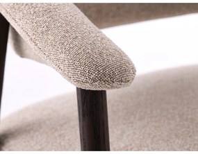 Beżowe krzesła z litego drewna dębowego z podłokietnikami zestaw 2 szt. Elk – Unique Furniture