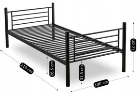 Łóżko Piętrowe Dla Dzieci 90x200 cm RODEZ Metalowe Czarne