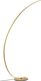 Lampa podłogowa LED Iole, ściemnialna, 30 W, ciepłe światło, 3000 K - Lampa podłogowa w kolorze szczotkowanego złota, nowoczesna aluminiowa konstrukcja, IP20
