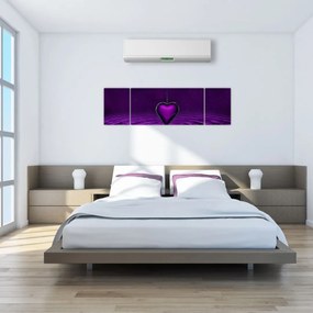 Obraz fioletowego serca (170x50 cm)