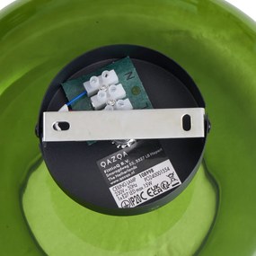 Retrowana lampa sufitowa czarna ze szklanym zielonym kloszem - Bizle