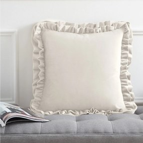 Aksamitna poduszka dekoracyjna 43x43 cm Velvet Double Frill – Catherine Lansfield