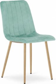 Miętowe welurowe krzesło LAVA AQUA MINT