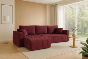 Czerwony narożnik L z funkcją spania K6-Z07