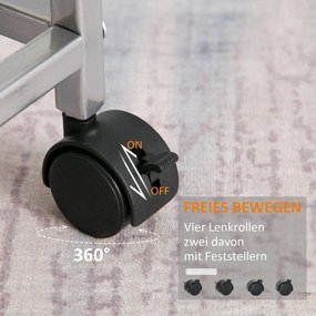 HOMCOM Wózek do serwowania, wózek kuchenny, wózek, na kółkach