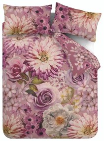 Różowa pościel jednoosobowa 135x200 cm Rosemoor Floral – RHS