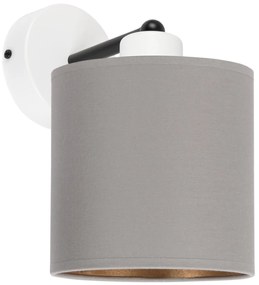 Biały kinkiet LED z szarym abażurem WD-C-1010WE-GR jednopunktowy indus