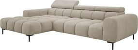 Narożnik PLAZA S Lewostronny z elektryczną regulacją siedziska w tkaninie CLOUD 03 WERSAL
