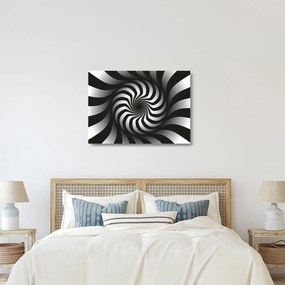 Obraz na szkle - Abstrakcyjny obraz czarno - białej spirali (70x50 cm)