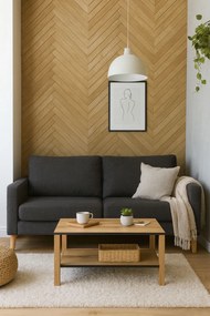 Prostokątna ława z półką dąb evok + czarny G0-R94