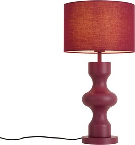 Retro Table Lamp Plum with Fabric Shade - Captain