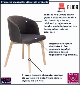 Czarne krzesło na bukowych jasnych nogach D7-S53