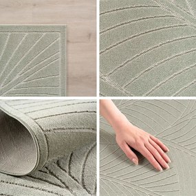 Dywan uniwersalny Nova 3D Motyw Roślinny oliwkowy 80 cm x 150 cm