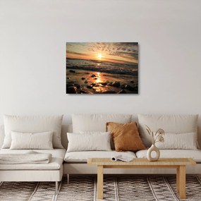 Obraz na szkle - Zachód słońca nad oceanem (70x50 cm)