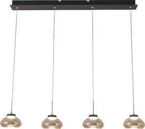 Arabella - Lampa wisząca Fabas Luce 4-punktowa - 32W LED - Bursztynowy, nowoczesny design