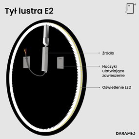 Okrągłe lustro łazienkowe z oświetleniem LED E2