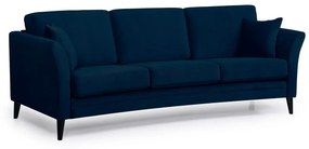 Ciemnoniebieska aksamitna sofa Scandic Eden, 237 cm