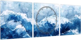 Obraz - Ilustracja przedstawiająca morze (z zegarem) (90x30 cm)