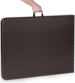 Składany stół cateringowy imitacja rattanu Party 180 cm, brązowy