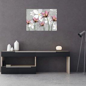 Obraz kwiatowej abstrakcji (70x50 cm)