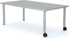 Stolik szkolny na kółkach Move prostokątny 120x75 cm, rozmiar 4-6, blat szary / nogi szare