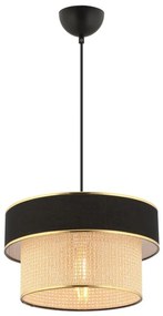 Lampa wisząca ERO na lince 1xE27/60W/230V czarna/beżowa