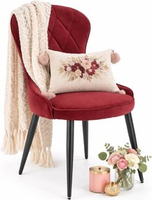 Bordowe stylowe krzesło do salonu K4-G11