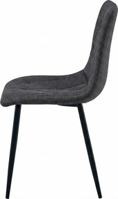 Ciemnoszare krzesło LIBRA STONE GREY z czarnymi nogami