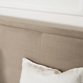 Łóżko Tapicerowane 140x200 cm ze Stelażem Dwuosobowe ANDRE Welurowe Beżowe