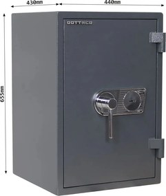 Sejf meblowy ognioodporny ATLAS 65, 655 x 440 x 430 mm, mechaniczny - na klucz