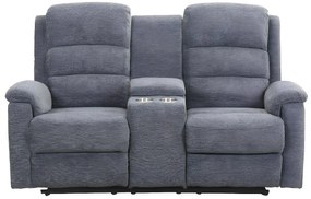 Kanapa 2-osobowa z tkaniny z elektryczną funkcją relax ze stolikiem NEVERS - szara