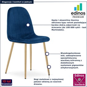 Granatowe welurowe krzesło nowoczesne H8-B08
