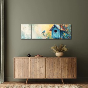 Obraz - Domek dla ptaków, akwarela (170x50 cm)