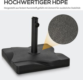 Outsunny podstawa parasola 20 kg stojak na parasole słupki na parasole 30-38 mm czarny