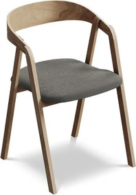 Szary fotel jadalniany z litego drewna Erika – Makamii