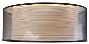 Nowoczesna lampa sufitowa czarna z białym 50 cm 3-światła - Drum Duo Nowoczesny Oswietlenie wewnetrzne