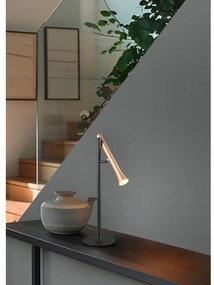 Lampa stołowa LED w czarno-złotym kolorze z metalowym kloszem (wysokość 53 cm) Fiato – Trio