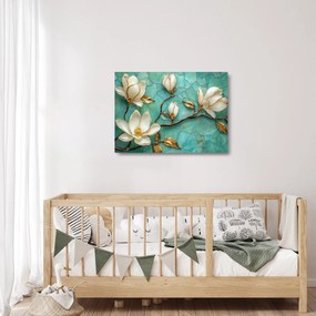 Obraz na szkle - 3D magnolie (70x50 cm)