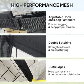 Przenośna sieć do pickleballa SPORTNOW, metalowy stelaż, siatka z tkaniny, z torbą transportową, Żółty