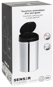 Automatyczny kosz na śmieci ze stali nierdzewnej, bezdotykowy, 42l