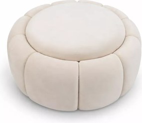 Pufa Verno okrągła miękka tapicerowana minimalistyczna do salonu sypialni 70 cm