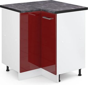 Szafka narożna czerwony połysk 75.6x60x81.6 r-line